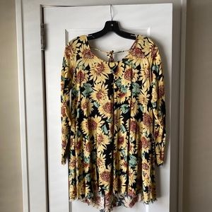 Women’s Sunflower Flowy Top Dress, UrbanOutfitters